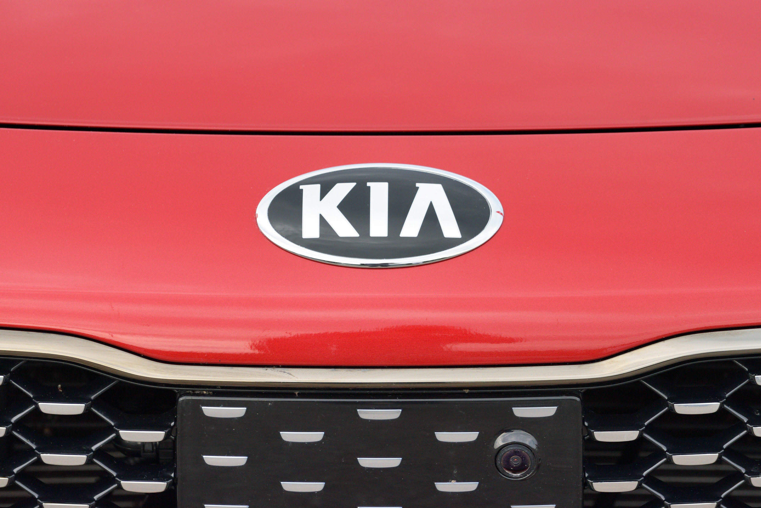 Kia Motor logotype on a car